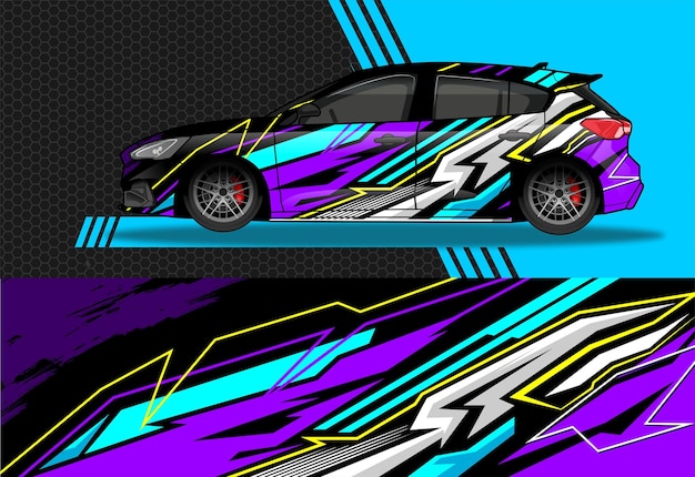 Vector car wrap decal graphic design abstract stripe racing