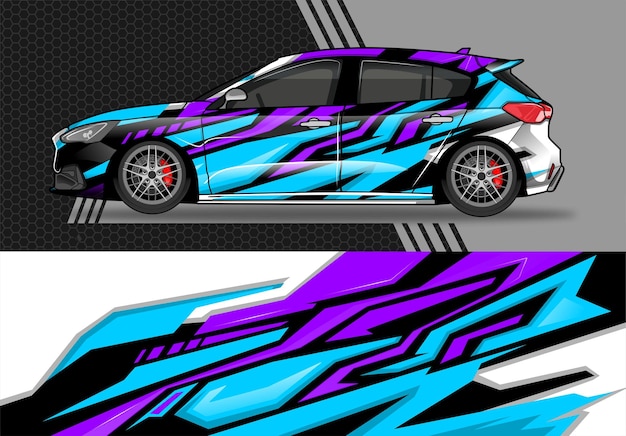 Car wrap decal graphic design abstract stripe racing