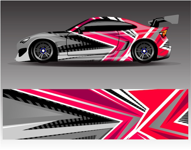 カーラップデカールグラフィックス抽象的なイーグルストライプグランジレーシングとレーシングカラーリングのスポーツ背景