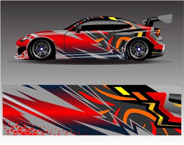 Grafica della decalcomania dell'involucro dell'auto abstract eagle stripe grunge racing e sfondo sportivo per la livrea da corsa