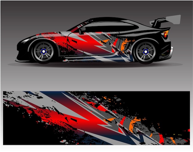 Car wrap decal graphics Abstract eagle stripe grunge racing and sport background for racing livery