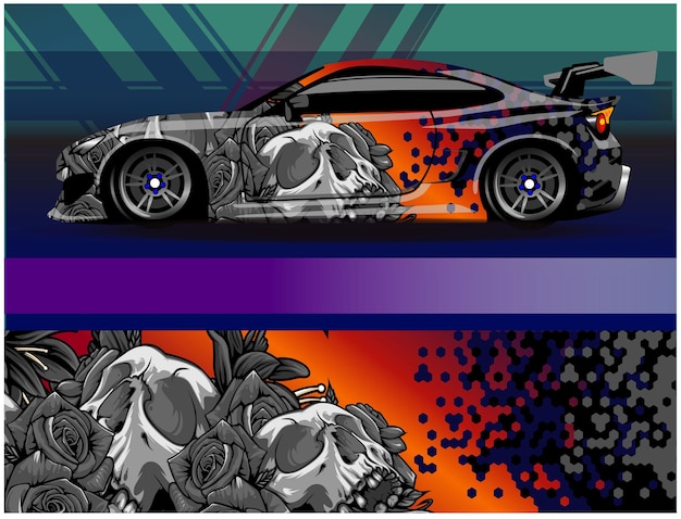 Car wrap decal graphics Abstract stripe grunge racing and sport background for racing livery