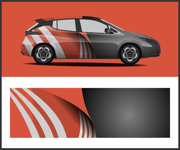 Vettore car wrap design e furgone per auto