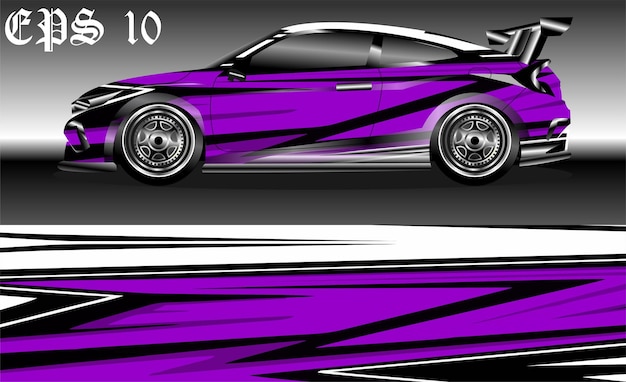 Car wrap design. Livery design for racing car. sedan, hatchback. vector format.