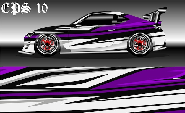 Car wrap design. Livery design for racing car. sedan, hatchback. vector format.