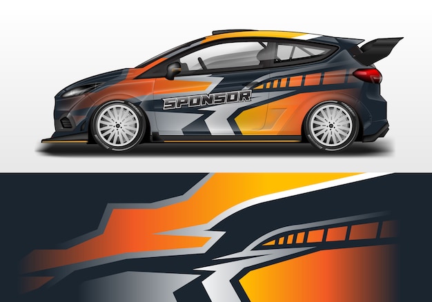 Car wrap design template and ready print