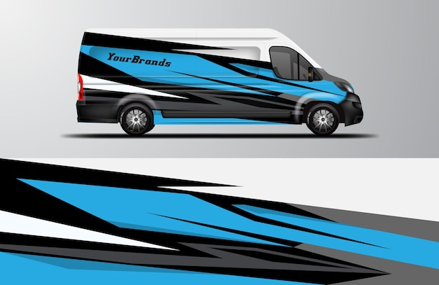 Car wrap design vector, company car, van wrap