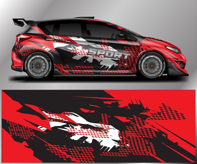 Car wrap design vector  decal background ready print and edit