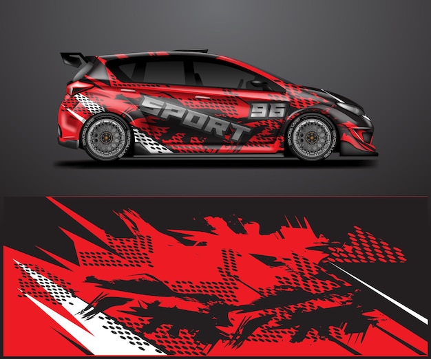 Car wrap design vector  decal background ready print and edit