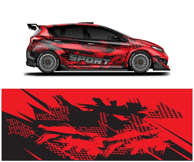 Car wrap design vector  decal background ready print and edit