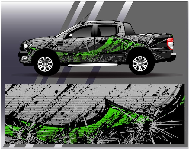 Car wrap design vector. graphic abstract stripe racing background kit designs for wrap vehicle