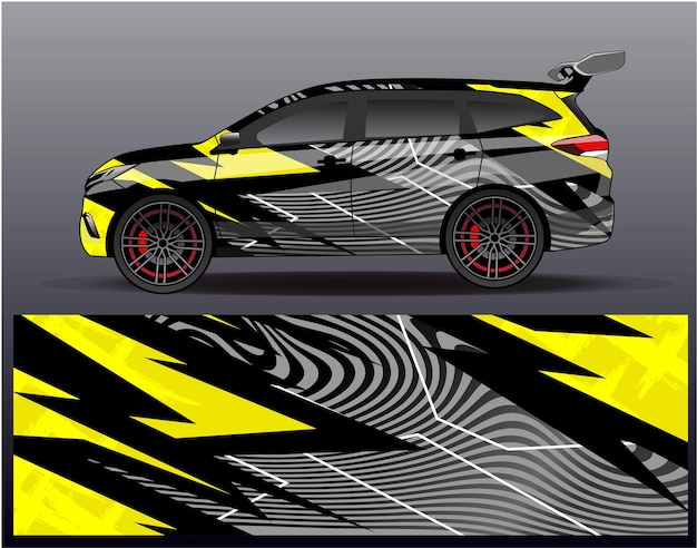 Car wrap design vector. graphic abstract stripe racing background