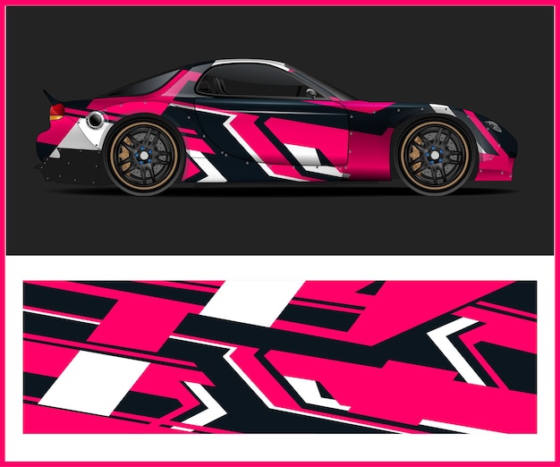 Car wrap design vector Graphic abstract stripe racing background