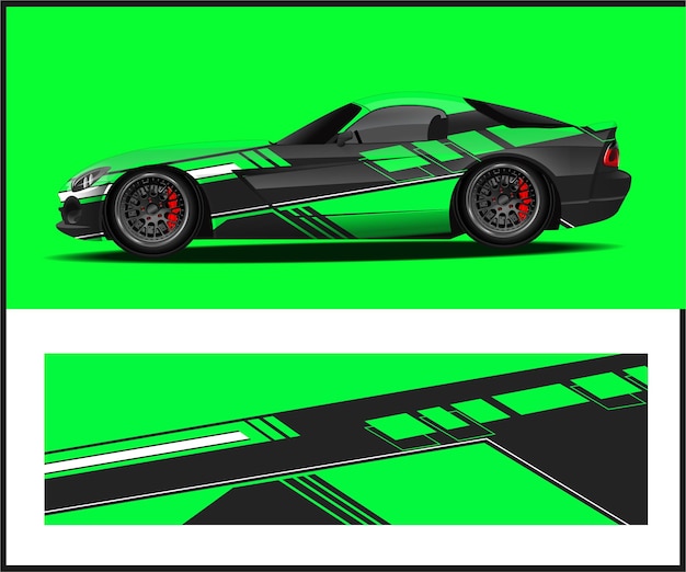 Car wrap design vector Graphics with premium illustration Vehicle Template