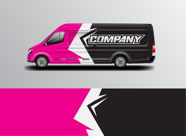 Car wrap design vector, livery background for van