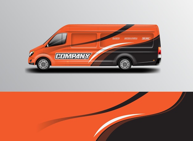 Vector car wrap design vector, livery background for van