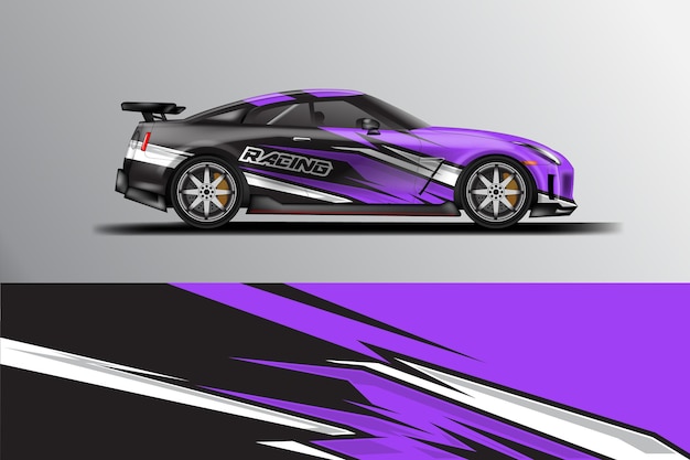 Car wrap design vector racing background