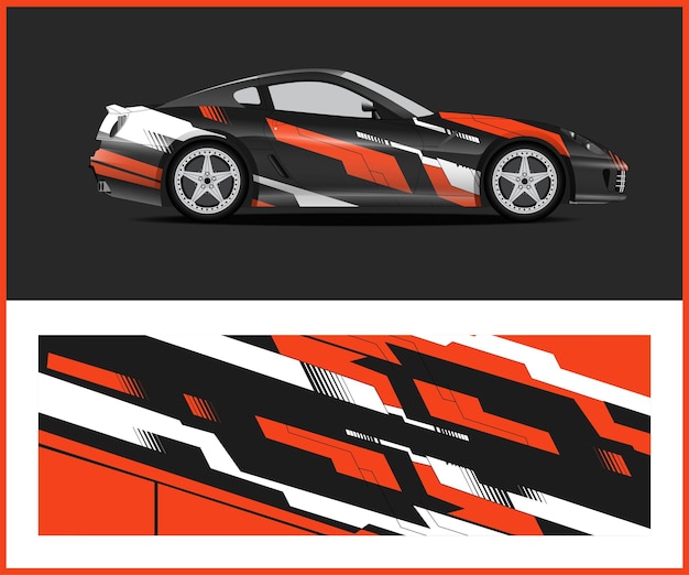 Car wrap design vector voor voertuigen wrap vector