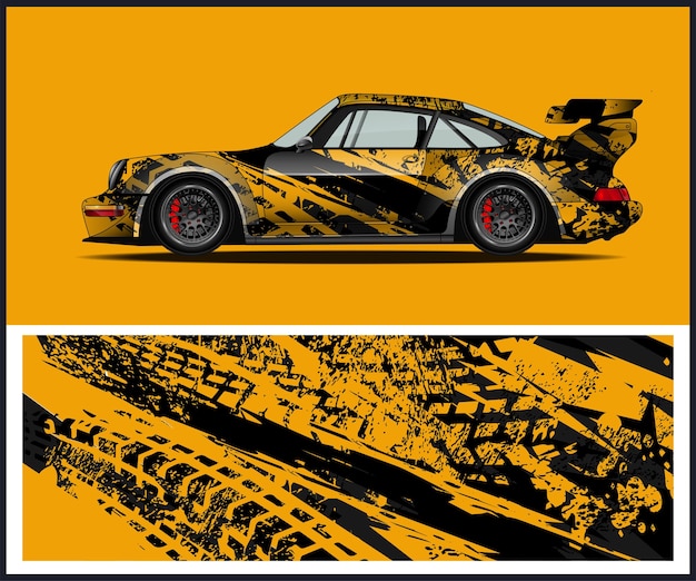 Car wrap design vector