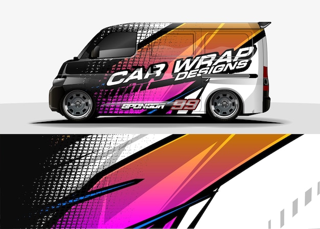 Vector car wrap design for vehicle vinyl sticker