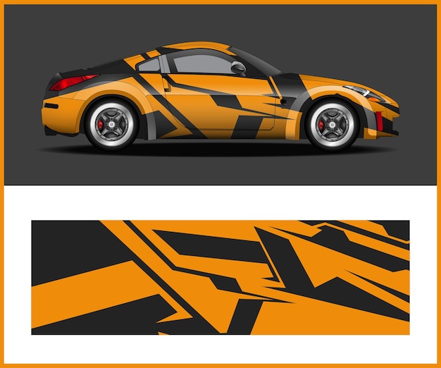 Car wrap design vinyl sticker design concept for Vehicle wrap graphics