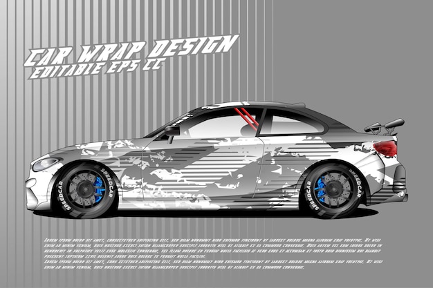 Car wrap design with abstract texture racing style