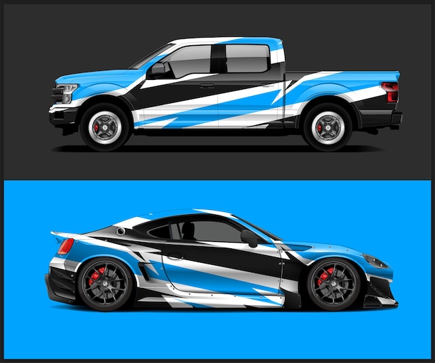 Car wrap design for wrap vehicles race cars