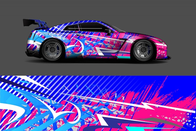 Vector car wrap design.