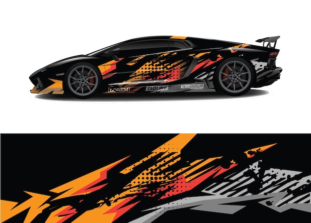 Vector car wrap grafische race abstracte achtergrond voor wrap en vinyl sticker