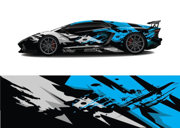 Car wrap grafische race abstracte achtergrond voor wrap en vinyl sticker