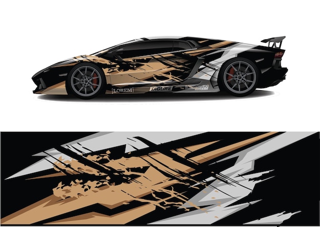 Car wrap grafische race abstracte achtergrond voor wrap en vinyl sticker