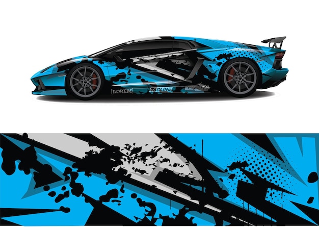 Car wrap grafische race abstracte achtergrond voor wrap en vinyl sticker