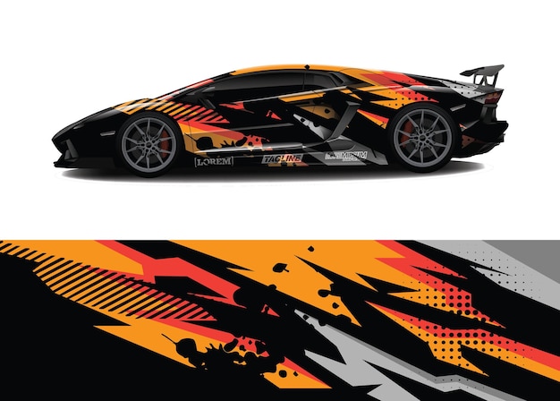 Car wrap grafische race abstracte achtergrond voor wrap en vinyl sticker