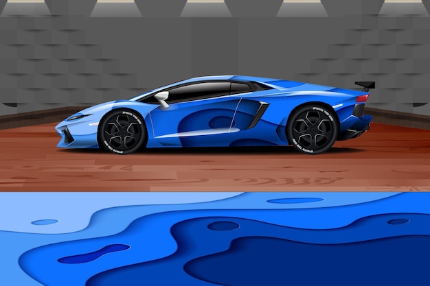 Car wrap grafische race abstracte achtergrond
