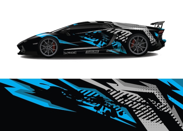 Car wrap graphic racing abstract background for wrap and vinyl sticker