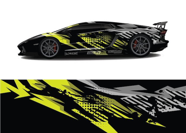 Car wrap graphic racing abstract background for wrap and vinyl sticker