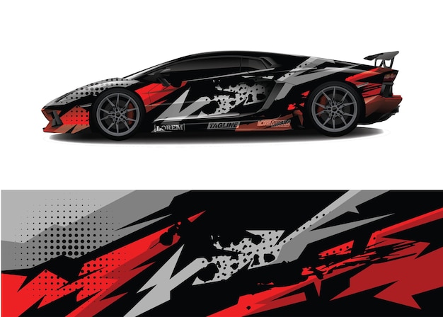 Car wrap graphic racing abstract background for wrap and vinyl sticker