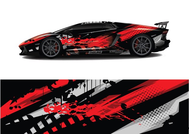 Car wrap graphic racing abstract background for wrap and vinyl sticker