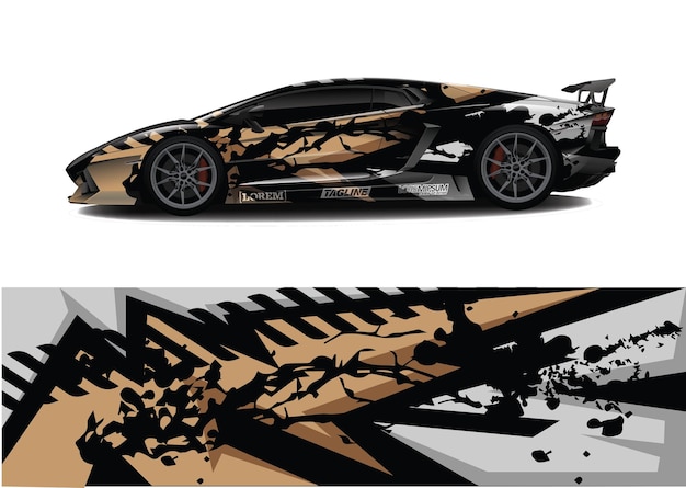 Car wrap graphic racing abstract background for wrap and vinyl sticker