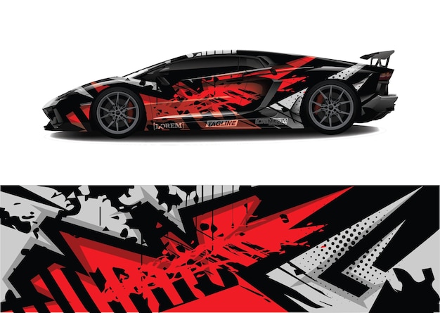 Car wrap graphic racing abstract background for wrap and vinyl sticker