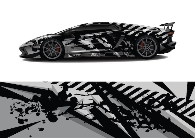 Car wrap graphic racing abstract background for wrap and vinyl sticker