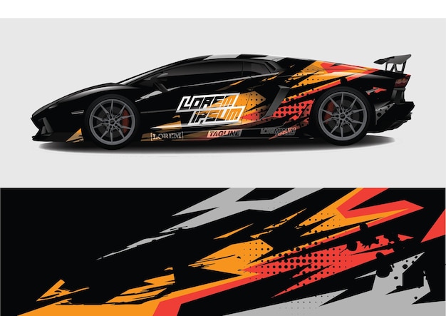 Car wrap graphic racing abstract background for wrap and vinyl sticker