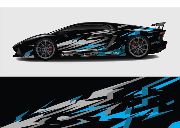 Car wrap graphic racing abstract background for wrap and vinyl sticker