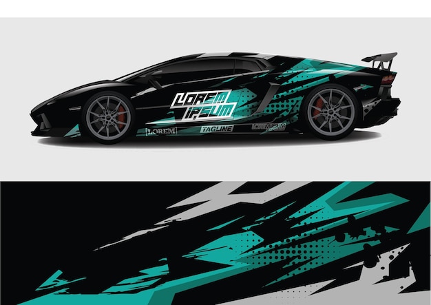 Car wrap graphic racing abstract background for wrap and vinyl sticker