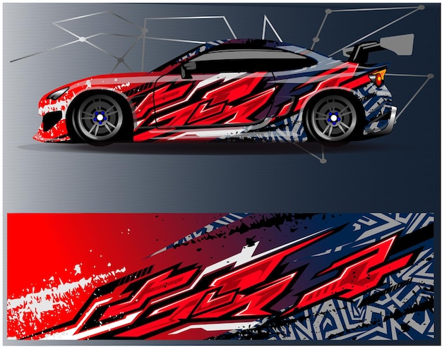 Car wrap graphic racing abstract background for wrap and vinyl sticker