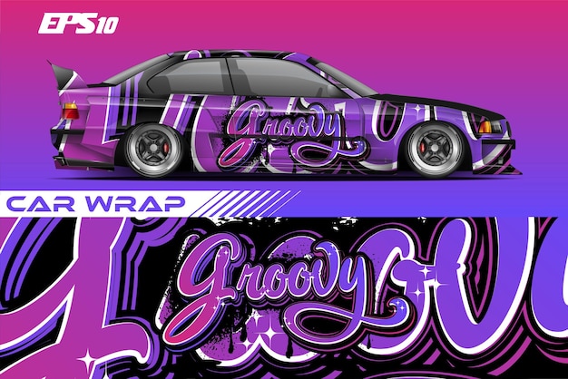 Vector car wrap graphic racing abstract background