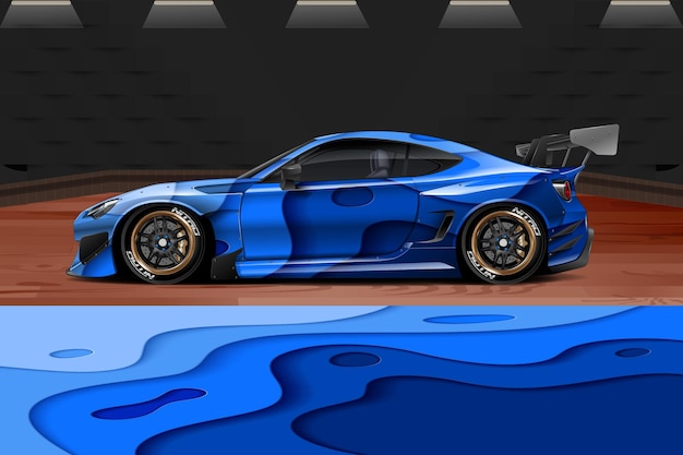 Car wrap graphic racing abstract background