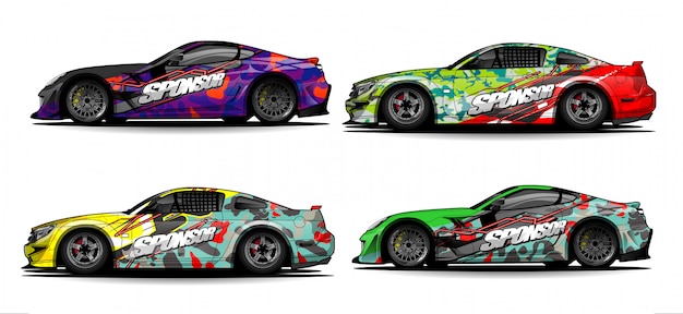 Car wrap graphic racing abstract strip and background for car wrap and vinyl sticker - vector