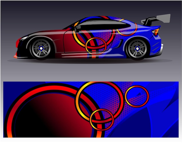 Vector car wrap ontwerp vector grafische abstracte streep race achtergrond kit ontwerpen voor wrap voertuig race