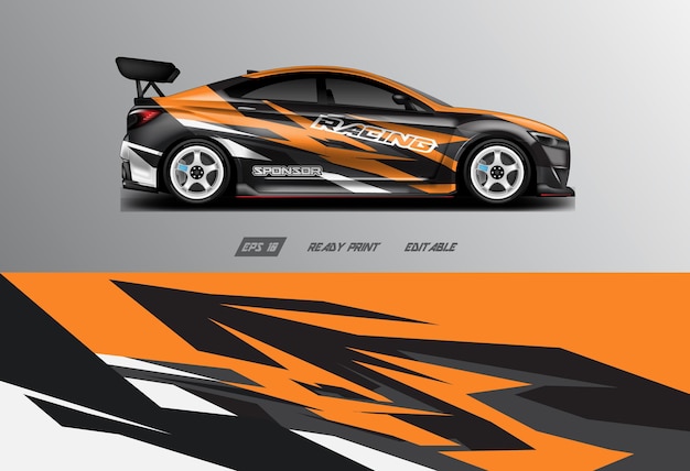 Car wrap ontwerp vector race achtergrond